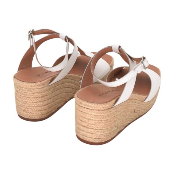 Lucky Brand Womens VALKI Wedge Sandal, White, 8 - Picture 6 of 6